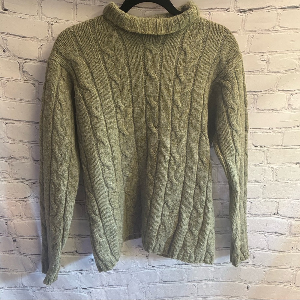 American‎ Eagle Outfitters Women’s Donegal Cable Knit Mock Neck Sweater Sz M Y2K